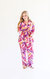 Myra Peri Tie-Dye Print Women's Nightwear Long Sleeve Shirt and Pajama Set - Peri Tie-Dye