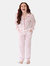 Myra Women's Long Sleeve Shirt & Pajama Set - Seersucker Dots