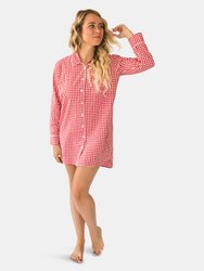 Sara Women's Night Shirt - Red Gingham