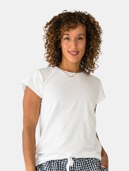 Women’s Knit Short Sleeve Tee-shirt - White