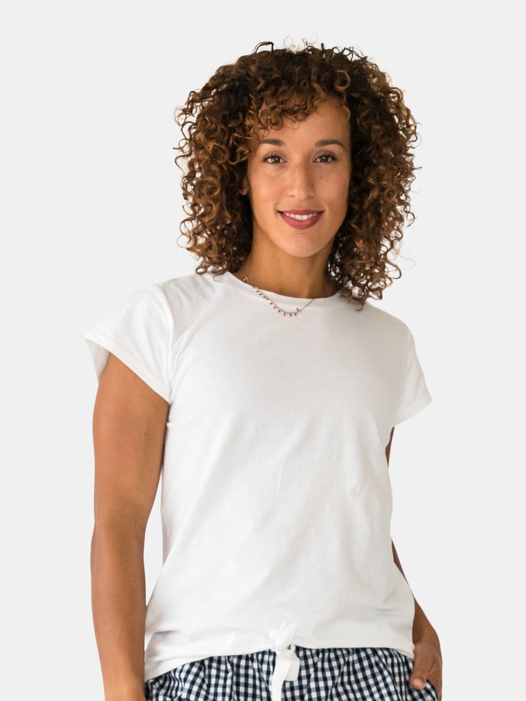 Women’s Knit Short Sleeve Tee-shirt - White