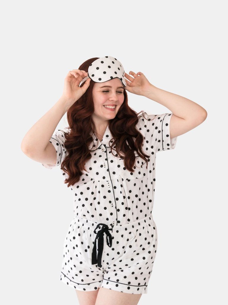 Zen Eye-Mask - Black and White Classic Dots