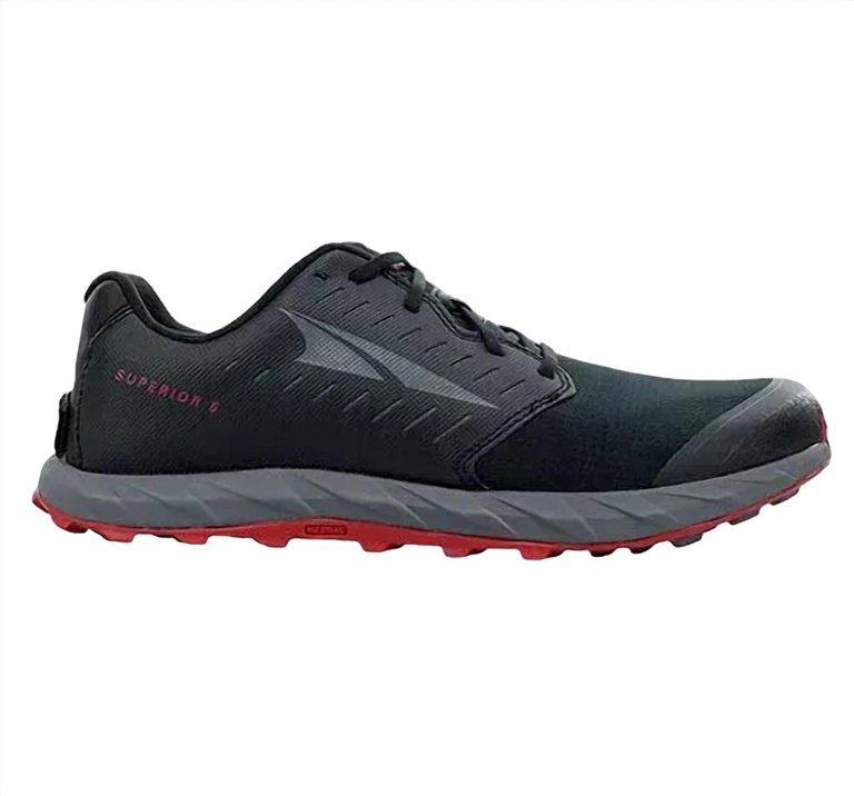 Men's Superior 5 Trail Running Shoes In Black/red - Black/red