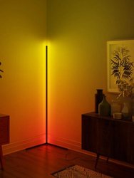 57 in. Black LED RGB Floor Lamp