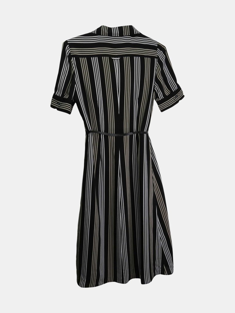 Altuzarra Women's Black Multi Stripe Kieran Striped Shirt Dress