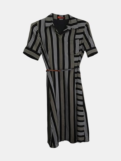 Altuzarra Altuzarra Women's Black Multi Stripe Kieran Striped Shirt Dress product