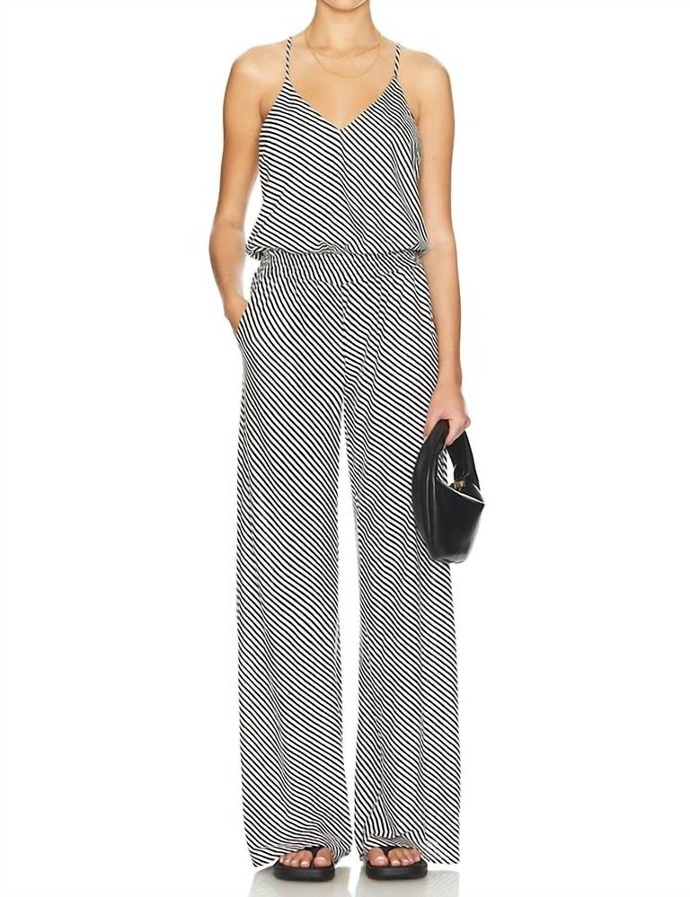 Auggie Jumpsuit In Black/Ivory - Black/Ivory