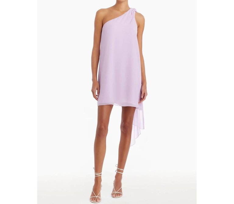 Elisa One Shoulder Mini Dress In Purple - Purple