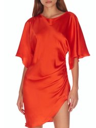 Erte Silk Dress - Orange