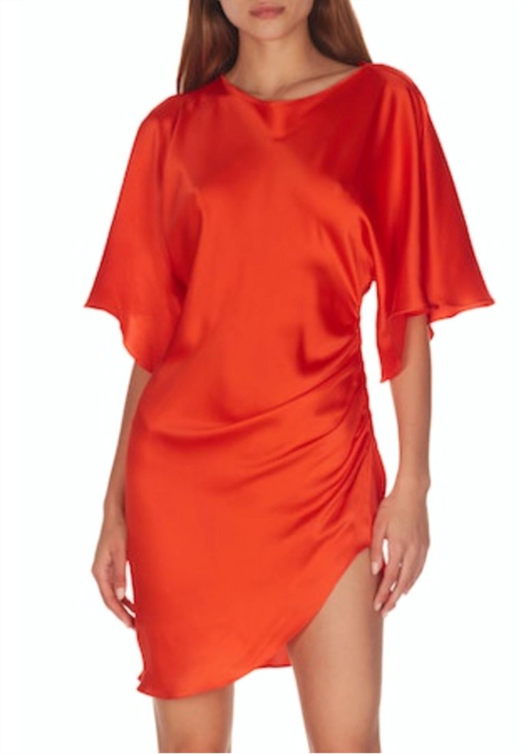 Erte Silk Dress - Orange