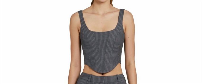 Fisher Corset Top In Pinstripe - Pinstripe