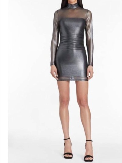 Amanda Uprichard Long Sleeve Dominque Mini Dress In Metalic Mesh product