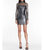 Long Sleeve Dominque Mini Dress In Metalic Mesh - Metalic Mesh