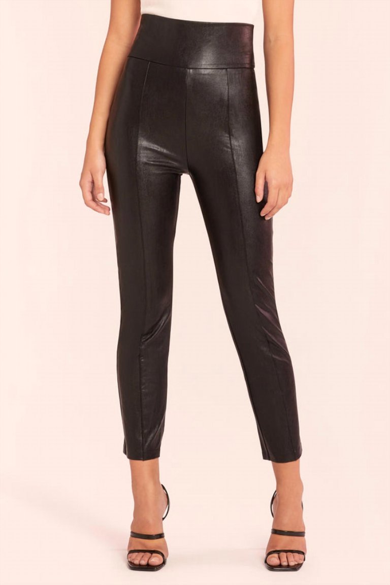 Romana Faux Leather Pull-On Pants In Black - Black