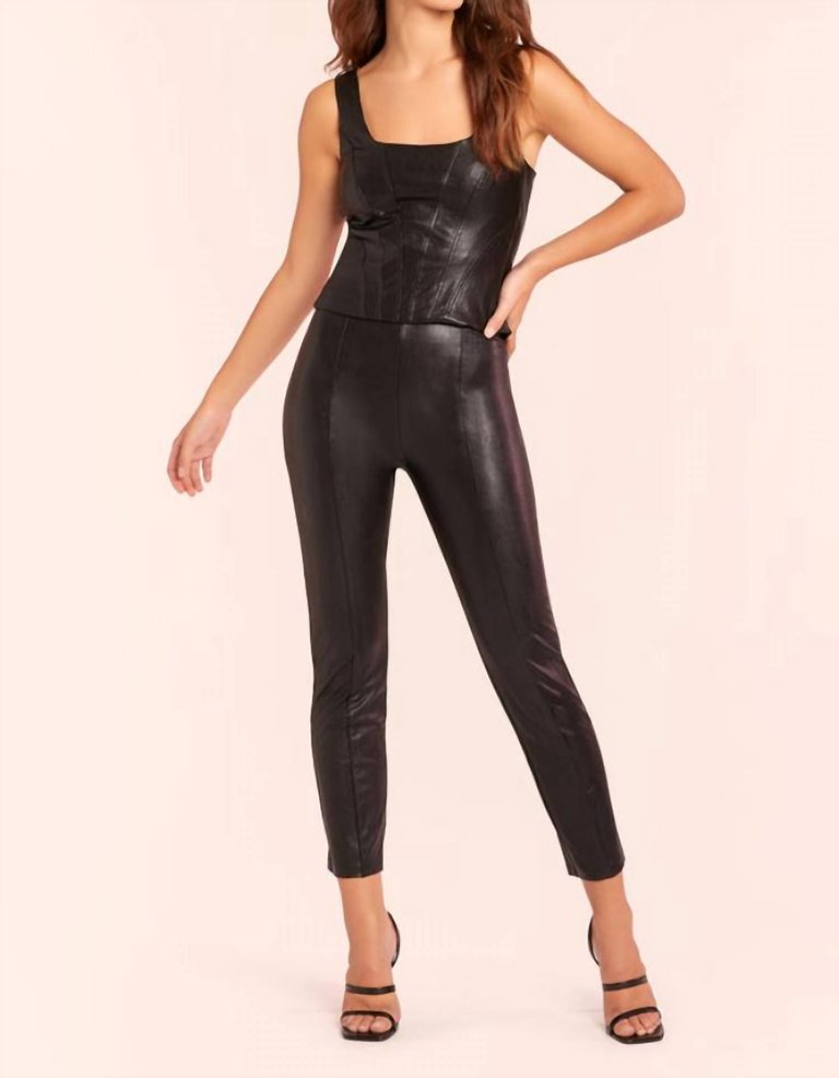 Romana Faux Leather Pull-On Pants In Black