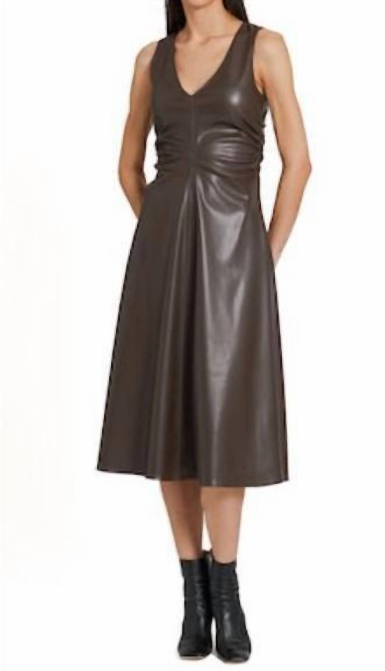 Sabal Faux Leather Midi Dress