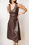 Sabal Faux Leather Midi Dress - Chocolate