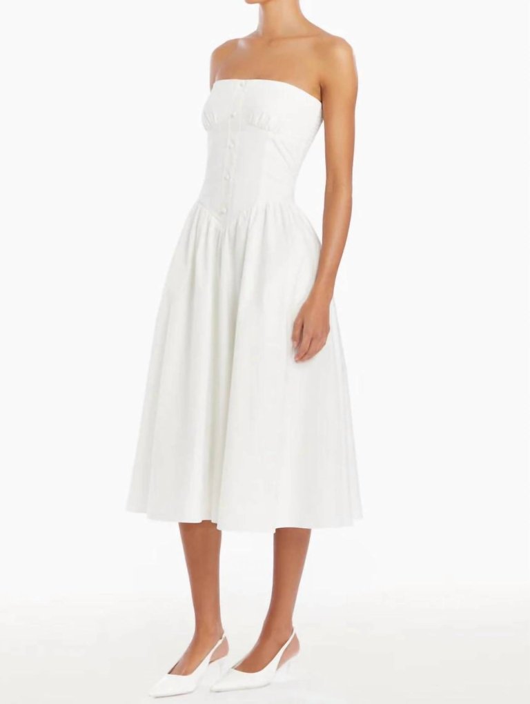 Strapless Holland Dress In White