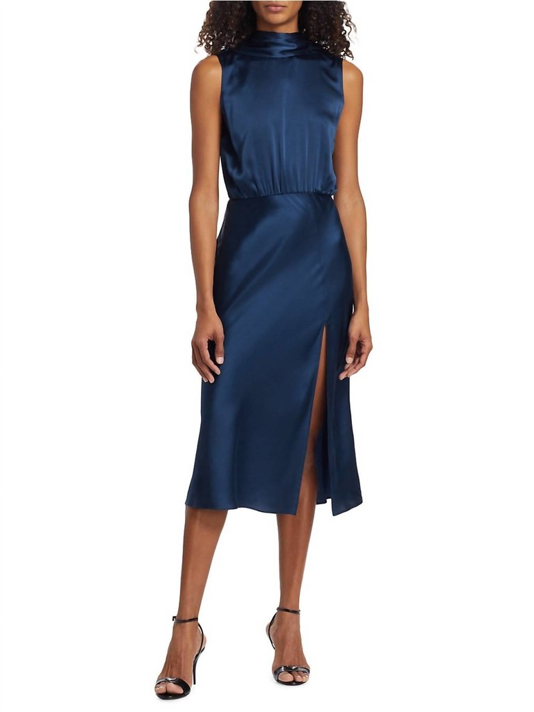 Walden Tie-Back Midi Dress - Navy