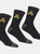 Amblers Mens Contrast Ribbed Workwear Socks (Pack Of 3) (Black/Grey)