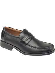 Manchester Leather Loafer / Mens Shoes - Black - Black