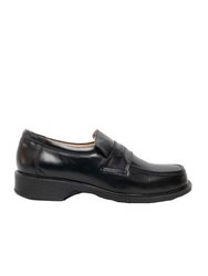 Manchester Leather Loafer / Mens Shoes - Black