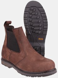 Mens AS148 Sperrin Pull On Safety Dealer Boots - Brown