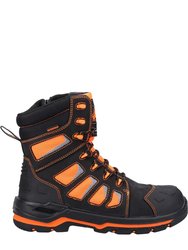 Unisex Adult Radiant Nubuck High Rise Safety Boots - Black/Orange