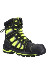 Unisex Adult Radiant Nubuck High Rise Safety Boots - Black/Yellow - Black/Yellow