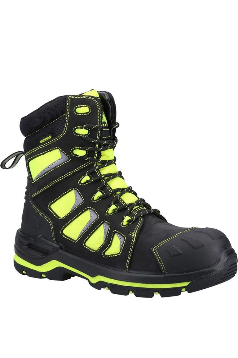 Unisex Adult Radiant Nubuck High Rise Safety Boots - Black/Yellow - Black/Yellow