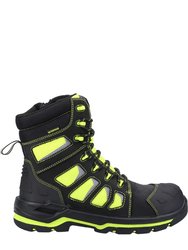 Unisex Adult Radiant Nubuck High Rise Safety Boots - Black/Yellow