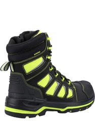 Unisex Adult Radiant Nubuck High Rise Safety Boots - Black/Yellow