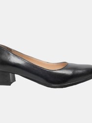 Walford Ladies Leather Court/Womens Shoes - Black