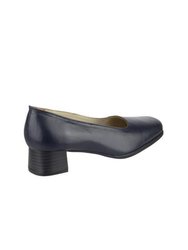 Walford Ladies Leather Court/Womens Shoes - Navy