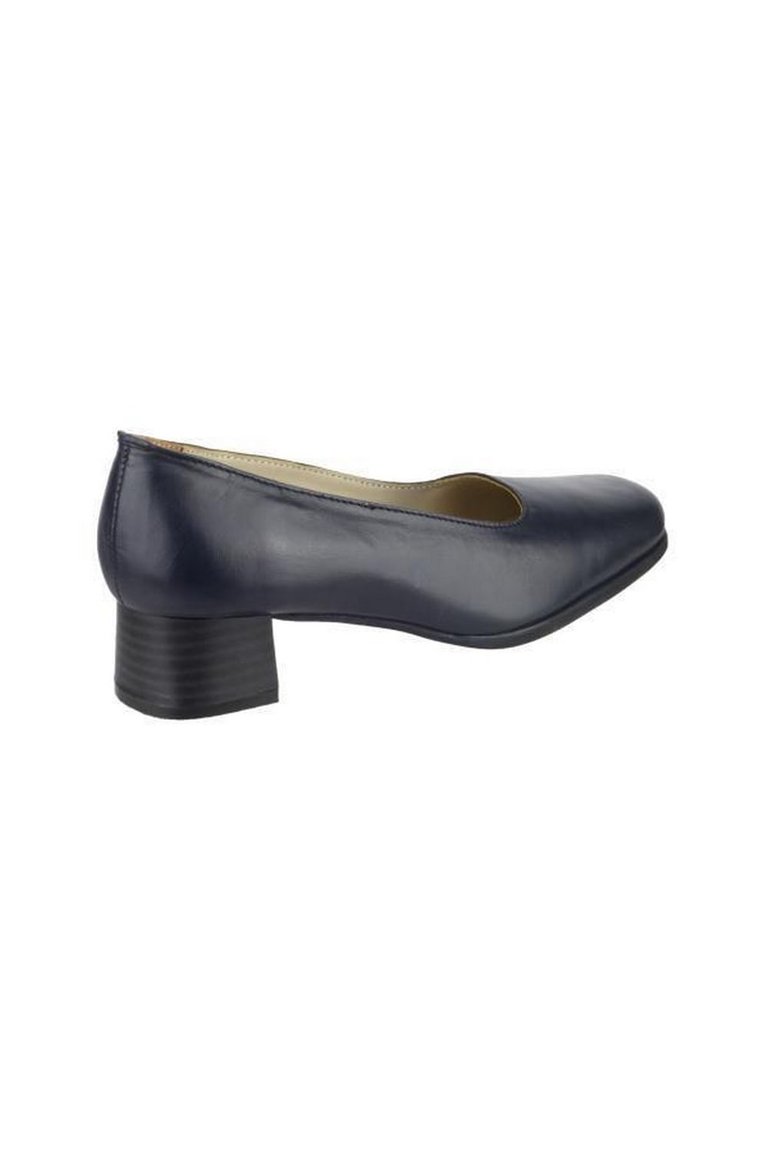 Walford Ladies Leather Court/Womens Shoes - Navy