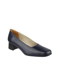 Walford Ladies Leather Court/Womens Shoes - Navy - Navy