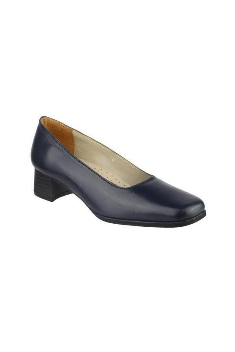 Walford Ladies Leather Court/Womens Shoes - Navy - Navy