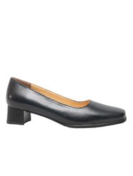 Walford Ladies Leather Court/Womens Shoes - Navy