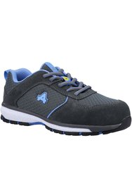 Womens/Ladies AS720C Suede Safety Shoes - Gray/Blue - Gray/Blue