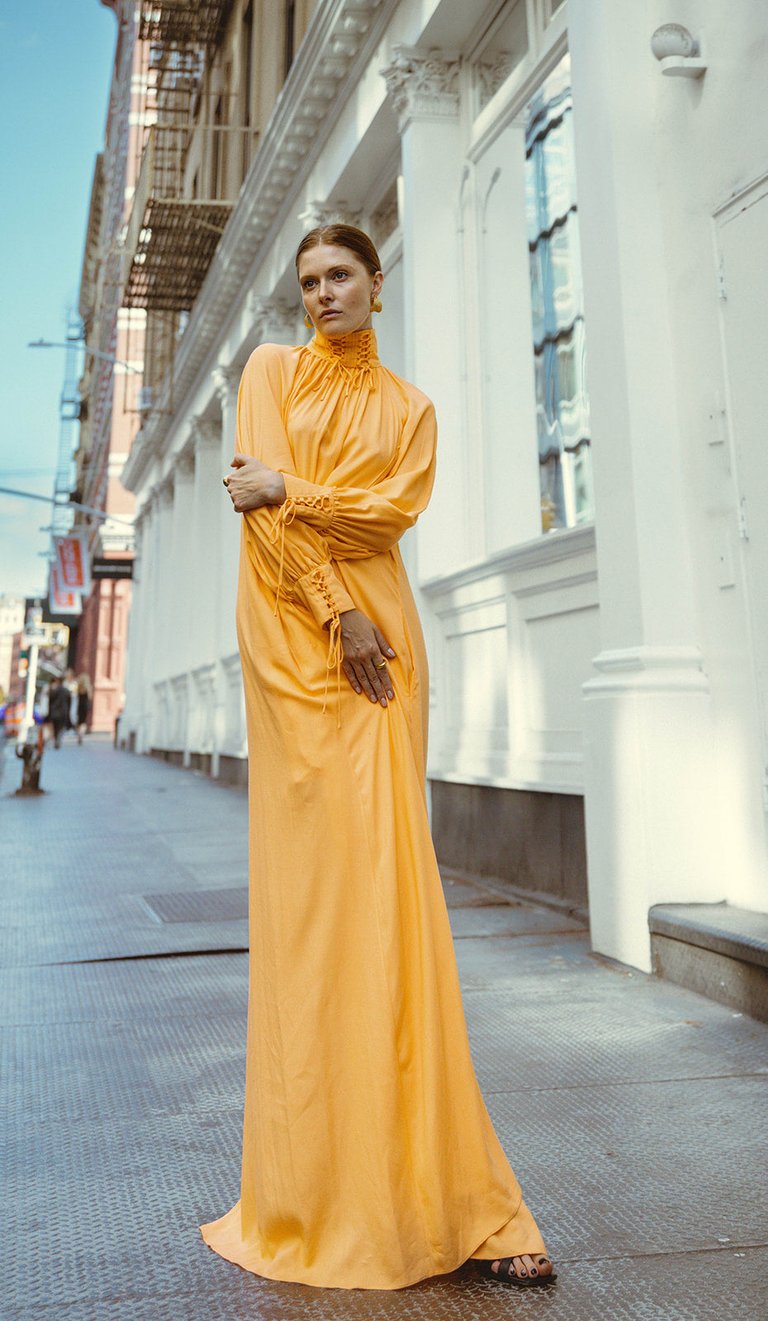 Lisa Corset Maxi Dress - Orange Creamsicle