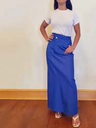 Mariah Denim Maxi Skirt - 70s Blue - Blue