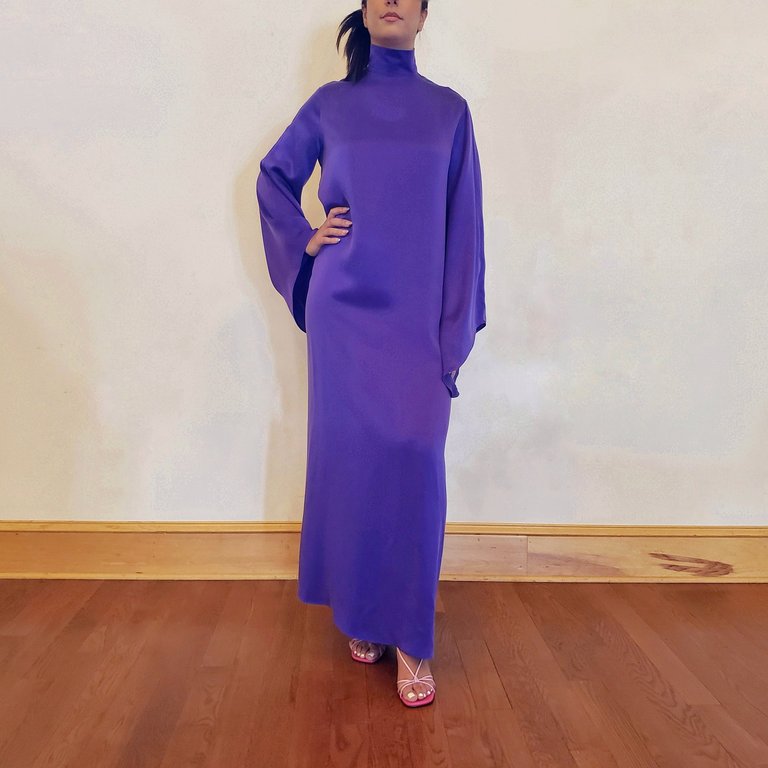 Noha Mock Neck Maxi Dress - Purple