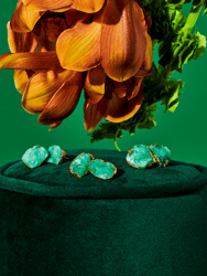The Raw Emerald Earrings - Green