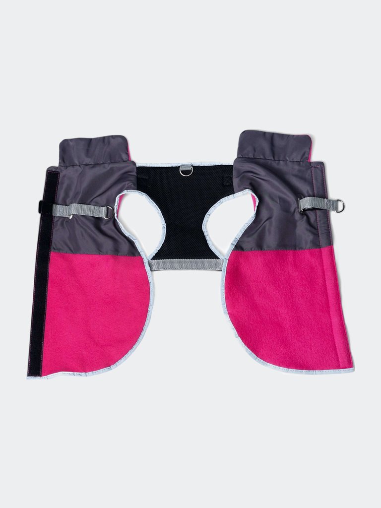 2-In-1 Travel Dog Vest With Built In Harness  - Fuschia