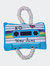 Cassette Tape Crinkle and Squeaky Plush Dog Toy - Blue