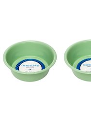 Country Living Set of 2 Non-Slip Durable Powder Coated Stainless Steel Heavy Dog Bowls