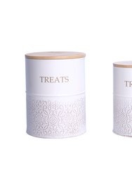 Dog Treat Canister - (Set of 2) - White Swan