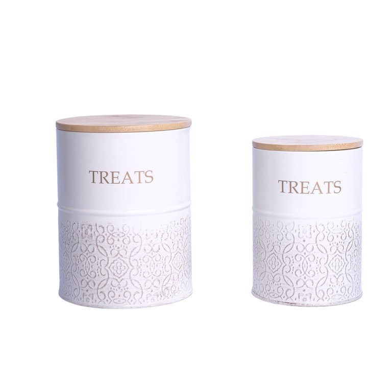 Dog Treat Canister - (Set of 2) - White Swan