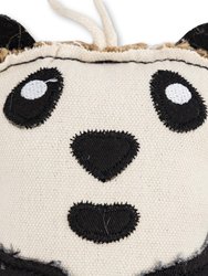 Eco-Friendly Canvas and Jute Panda Dog Toy