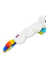 Rainbow Unicorn Skinny Squeaking Plush Dog Toy